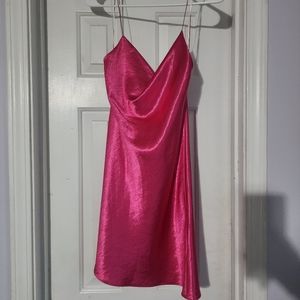 Fushia metallic mini dress